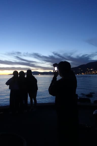 Group at sunset